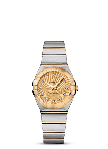 Omega Constellation Quartz 27 Brushed Stainless Steel / Yellow Gold / Champagne Supernova
